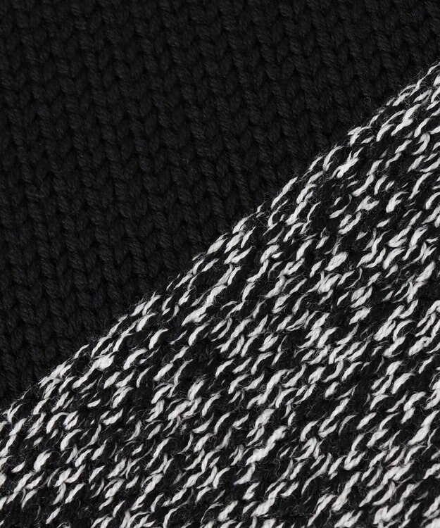 JOSEPH HOMME メリノコントラスト　ローゲージニット　 ブラック系5