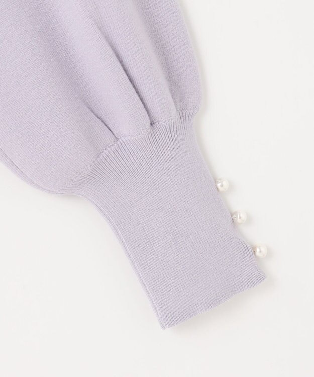 Feroux 【洗える】Vネック プルオーバー ニット ライラック系