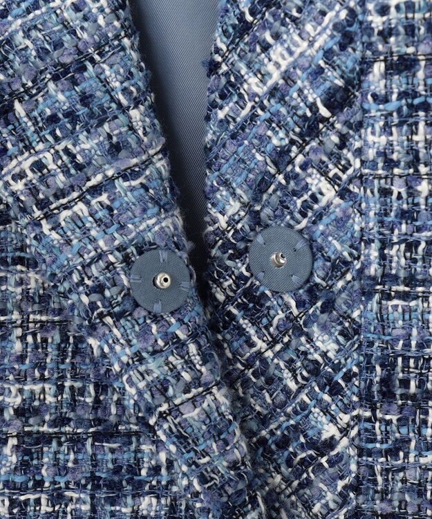 組曲 【KUMIKYOKU NAVY】マカロンツイード ジャケット ネイビー系