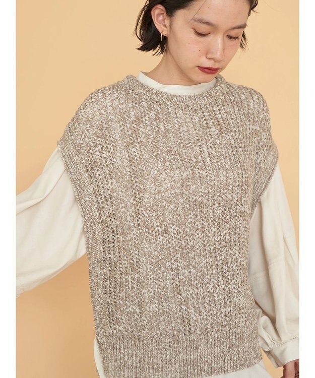 AMERICAN HOLIC ＳＥＴ　ボリュームスリーブシャツ＋ニットベスト Ivory