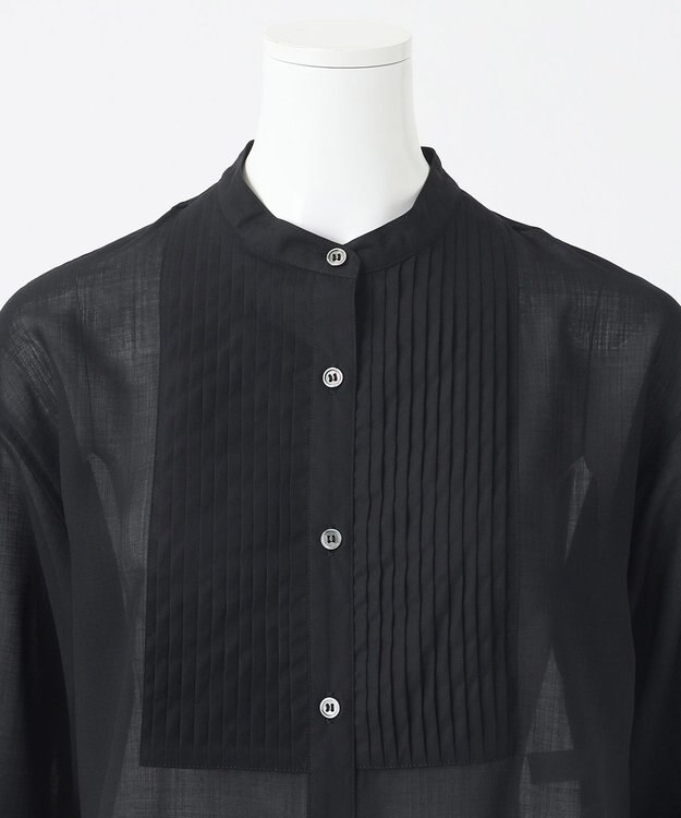 23区 L 【エステータ】ロイヤルウールボイル シャツ ブラック系