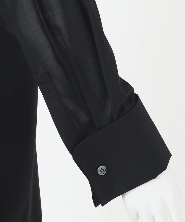 23区 L 【エステータ】ロイヤルウールボイル シャツ ブラック系