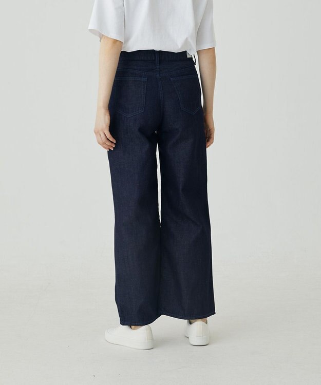 caqu FS linen wide flare リネンワイドフレアデニム rinse