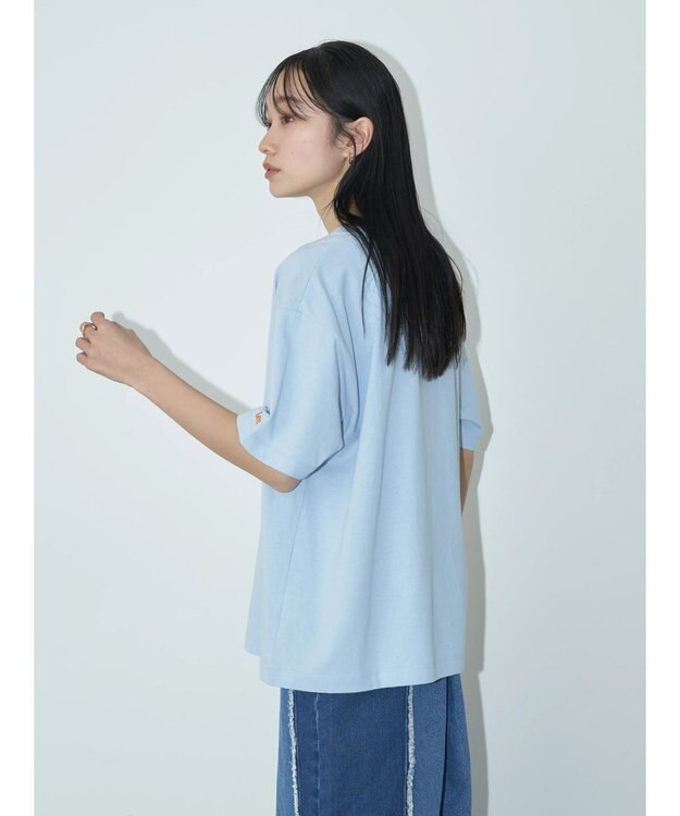 earth music&ecology Ｌｅｅ×ｅ．ｍ．ａ．ｅ　ＰＩＺＺＡ　ＴＥＥ Ice Blue