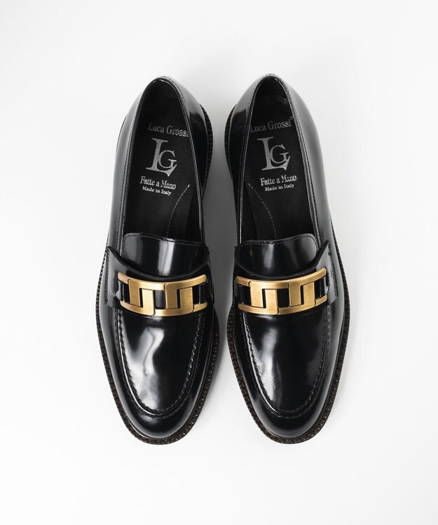 BONTRE 【LucaGrossi/ルカグロッシ】厚底幾何学ビットローファー/K072M TAL-UA ブラック