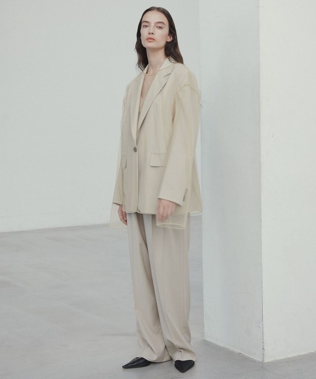 BEIGE， 【GISELe 6月号掲載】OREGANO / サマーウールタックワイドパンツ Taupe