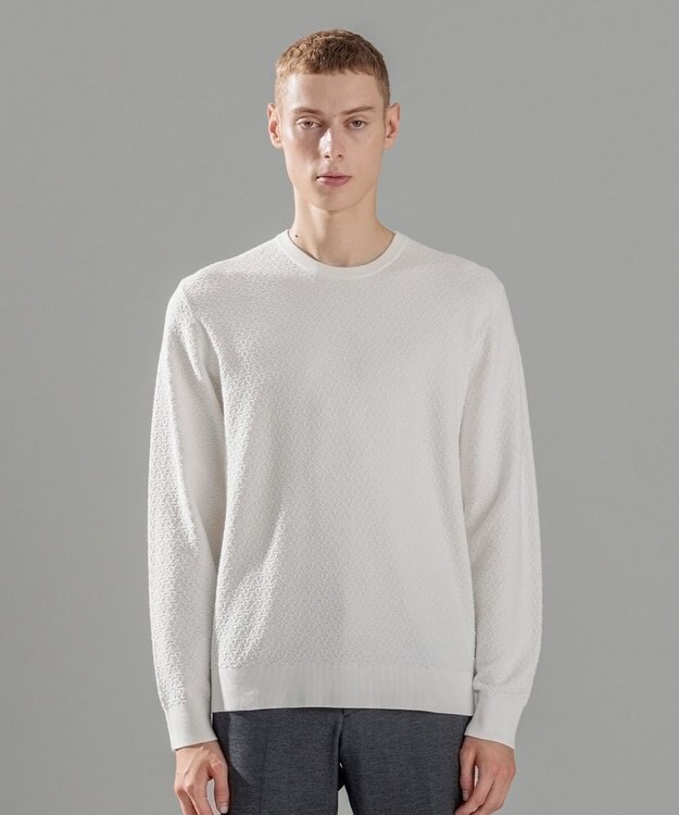 JOSEPH HOMME 【イージーケア】 ヴィスコースリンクス　クルーネックニット ホワイト系