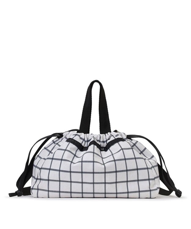 LeSportsac E/W CITY DRAWSTRING BAG??? /アップタウンモノチェック/ブラック アップタウンモノチェック/ブラック