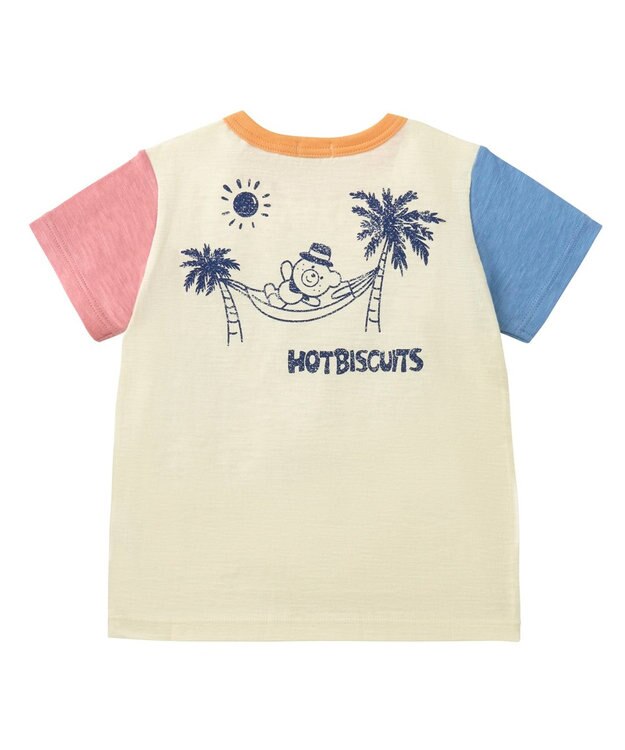MIKI HOUSE HOT BISCUITS 【80-120cm】 サーフ柄 スラブ天竺 半袖Tシャツ マルチカラー