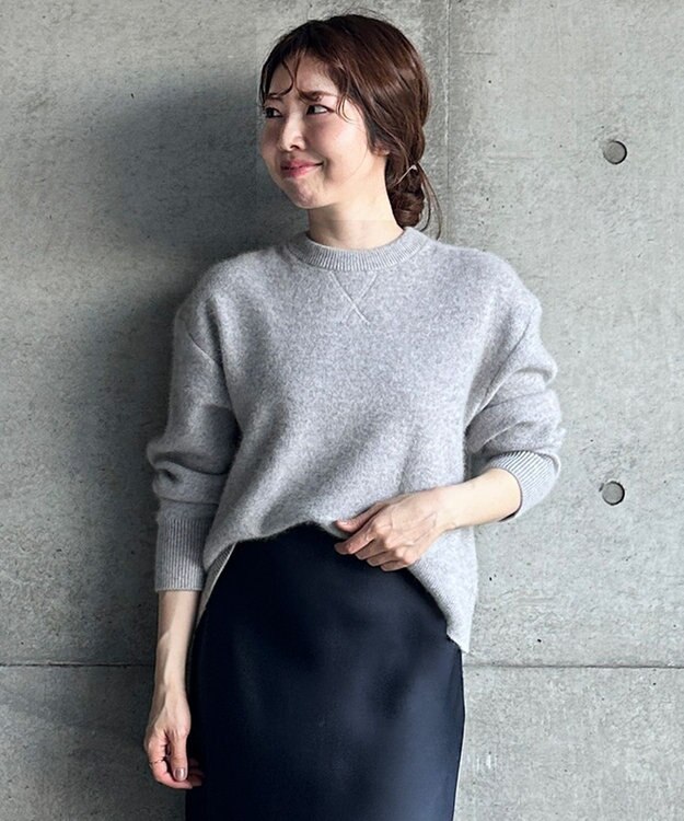 UNFILO 【WEB＆一部店舗限定】へアリースウェット クルーネックニット グレー