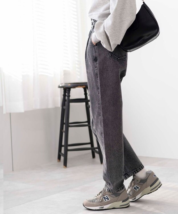 WEGO ウエストフリルマムデニムパンツ ブラックその他