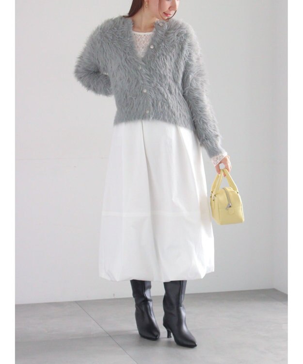 Te chichi ピーチタフタバルーンスカート ホワイト