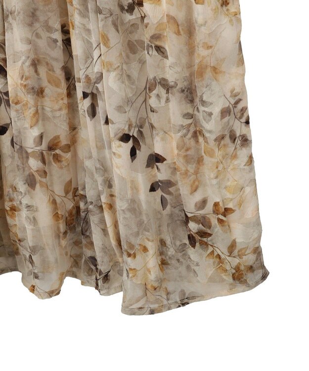 YECCA VECCA ぼかし柄プリーツワンピース Ivory