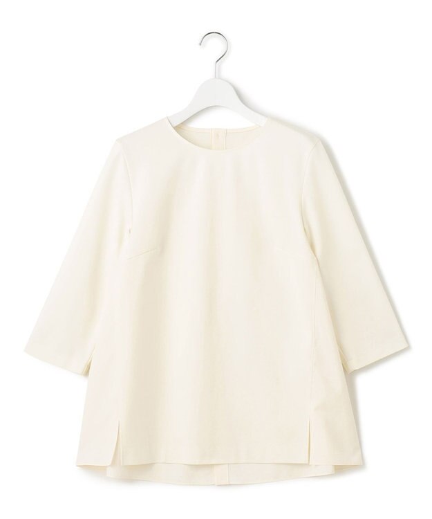 23区 【洗える】コットンツイルジャージー バックシャン カットソー ホワイト系