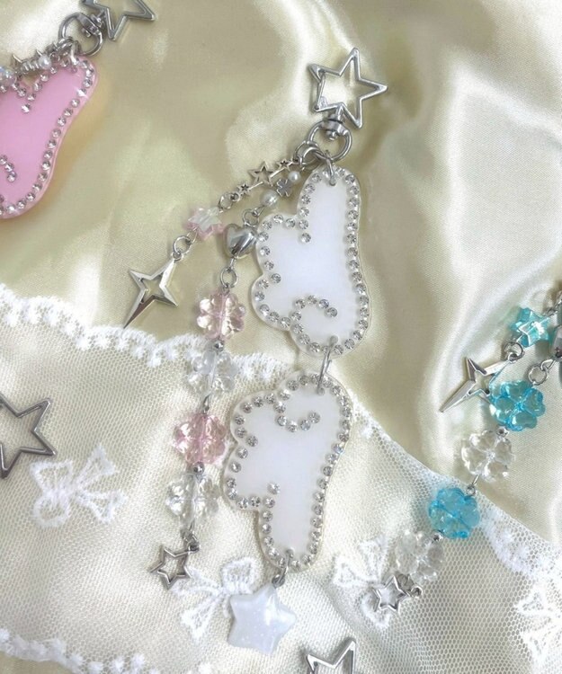 WEGO ANGELビーズセットキーホルダー ホワイト