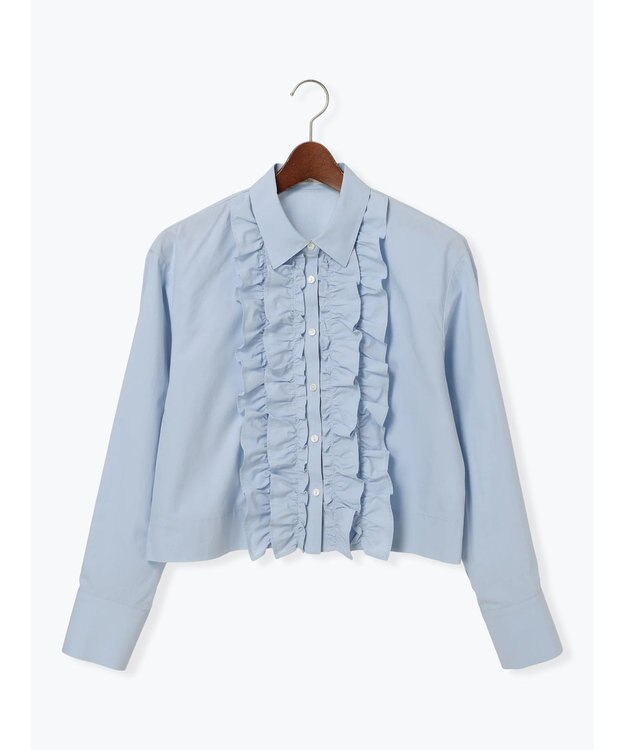 Te chichi フリルクロップトシャツ サックスブルー