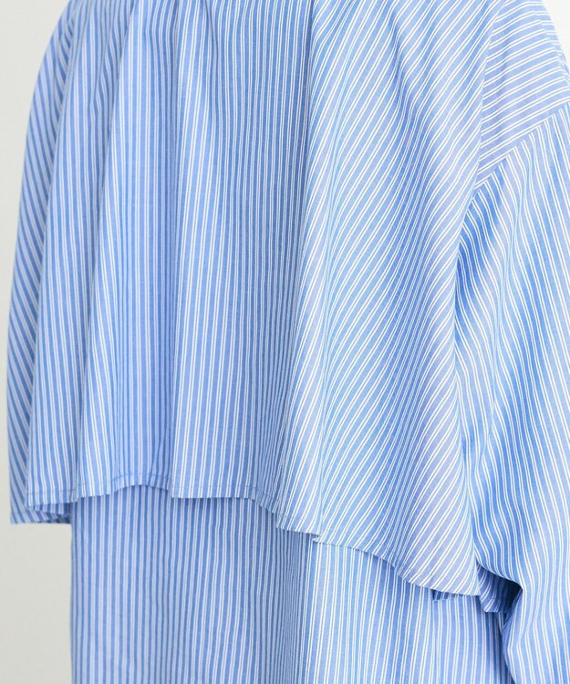 CRAFT STANDARD BOUTIQUE バックフリルシャツ Stripe Blue