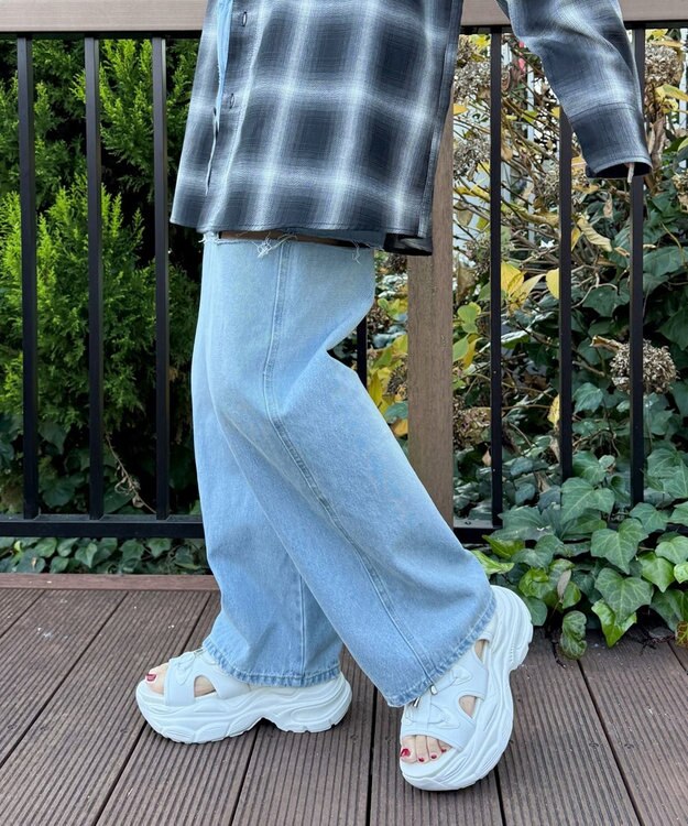 WEGO 【SMLXLサイズ展開】クリアライトソールレースアップサンダル ホワイト