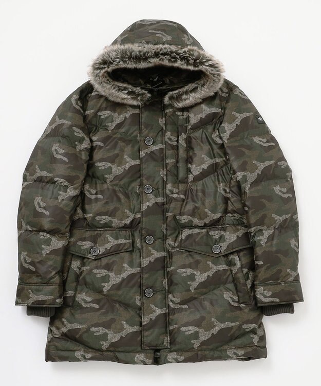JOSEPH ABBOUD MOUNTAIN 【ECOファー/撥水/9ポケット】カモフラージュ ダウン コート カーキ系6