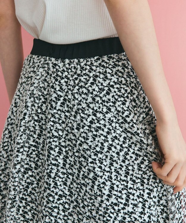 GRACE CONTINENTAL フェザーembドレス ホワイト