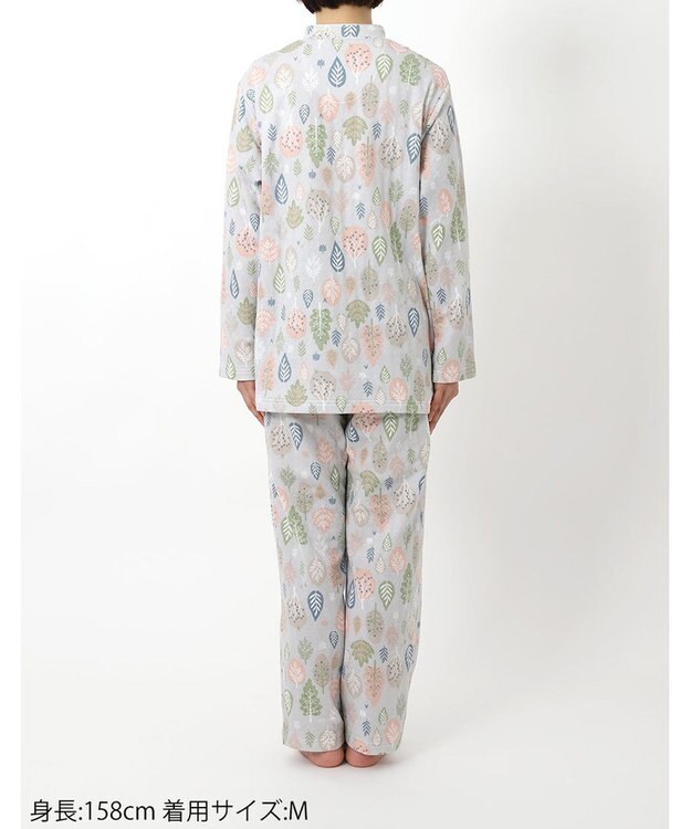 Wing パジャマ 長袖 長ズボン 綿混(本体) あったか レディース EP6012 ウイング／ワコール グレー