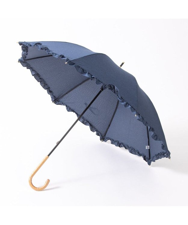 UNBILLION カシュネ cachenez / 【晴雨兼用】【日傘】 シャンプレーフリルショートパラソル ネイビー