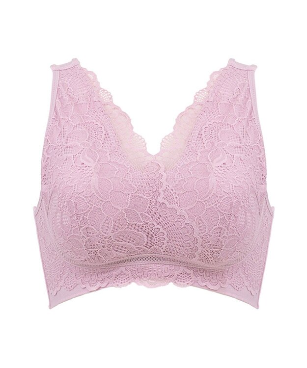 BRADELIS New York 【BRADELIS Me / ノンワイヤー・バストアップ】 カシュクールレーシィナイトブラ モーヴピンク