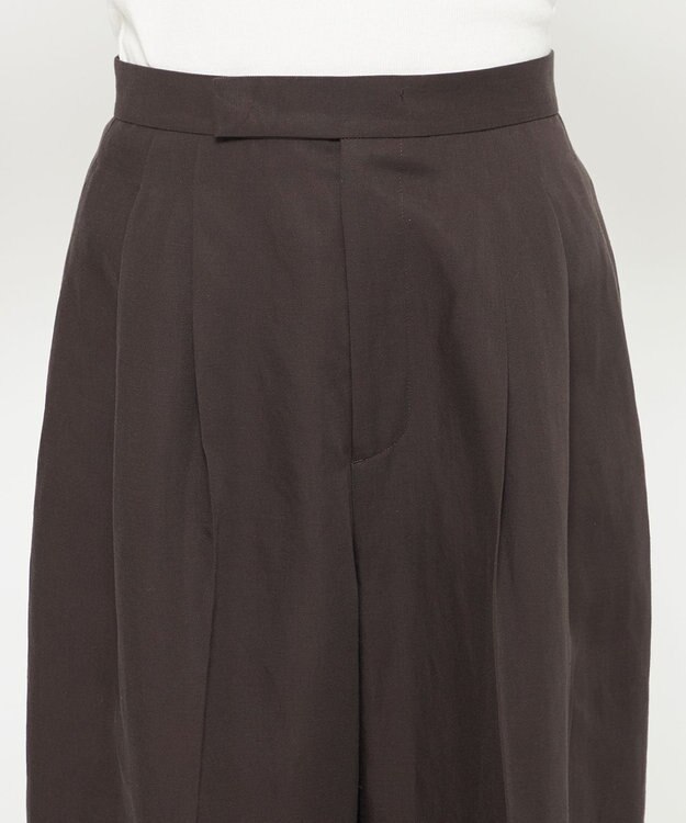 uncrave テンセルライトリネン ワイドパンツ ブラウングレー