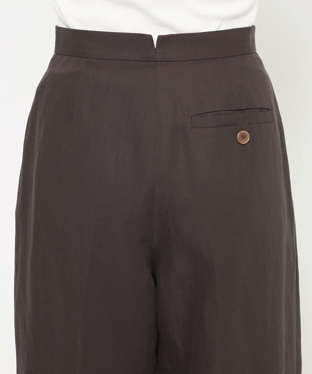 uncrave テンセルライトリネン ワイドパンツ ブラウングレー