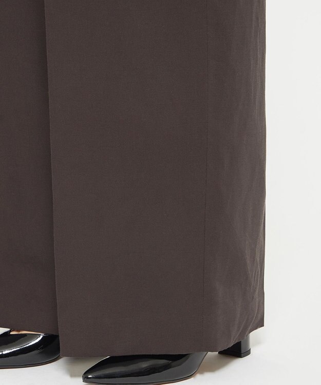 uncrave テンセルライトリネン ワイドパンツ ブラウングレー