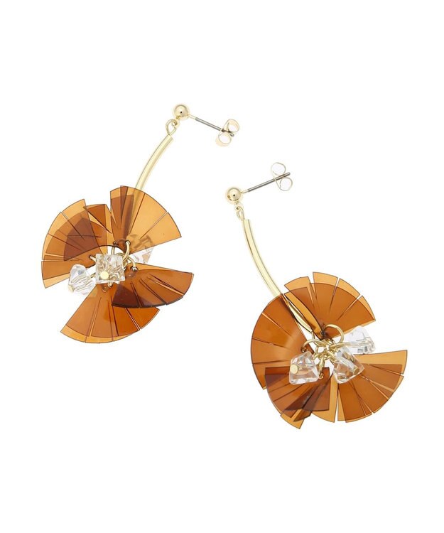 Green Parks ｅｖｅｒｙ　ｗａｌｋ．ＰＶＣフラワーピアス Gold