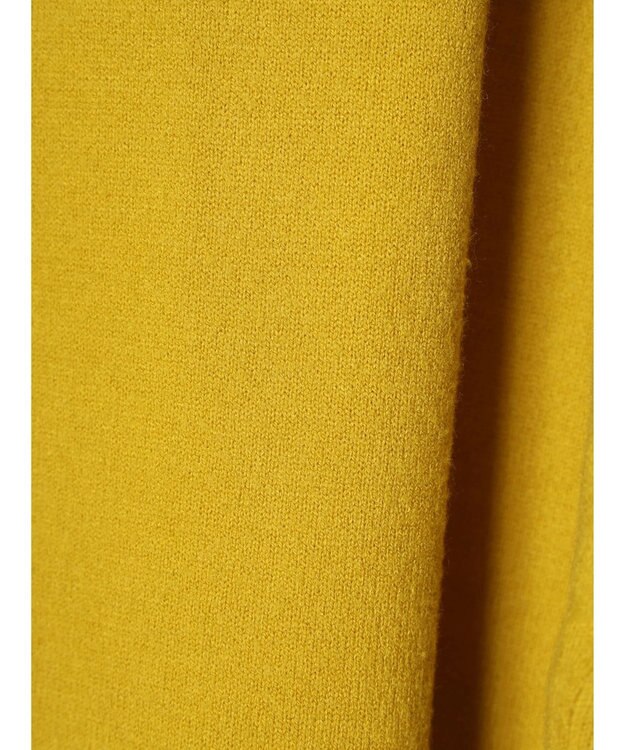 Green Parks もちやわ　Ｖネックミディ丈ニットカーディガン Yellow
