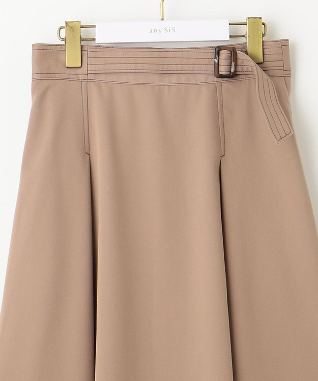 ANY SIS L 【洗える】チノライクタック スカート ベージュ