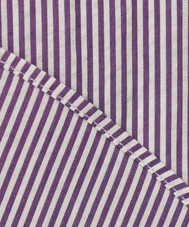 J.PRESS MEN 【クールマックス】サッカーストライプ／マイクロギンガムチェック シャツ/B.D パープル系1