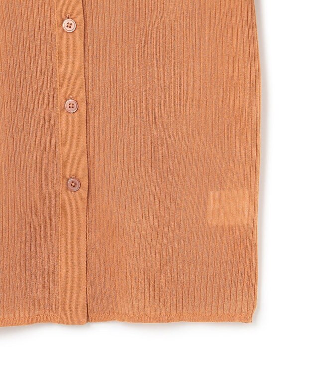 UNFILO シアーリブ ニットカーディガン キャメル