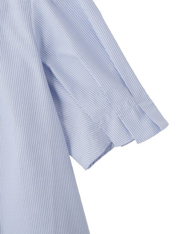 Green Parks タックショートスリーブブラウス Stripe