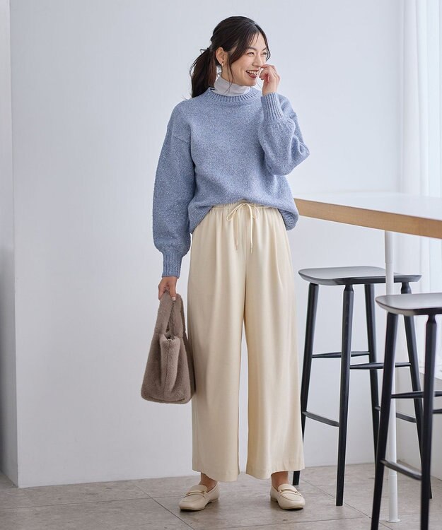 ANY コーデュロイタックバギーパンツ エクリュ