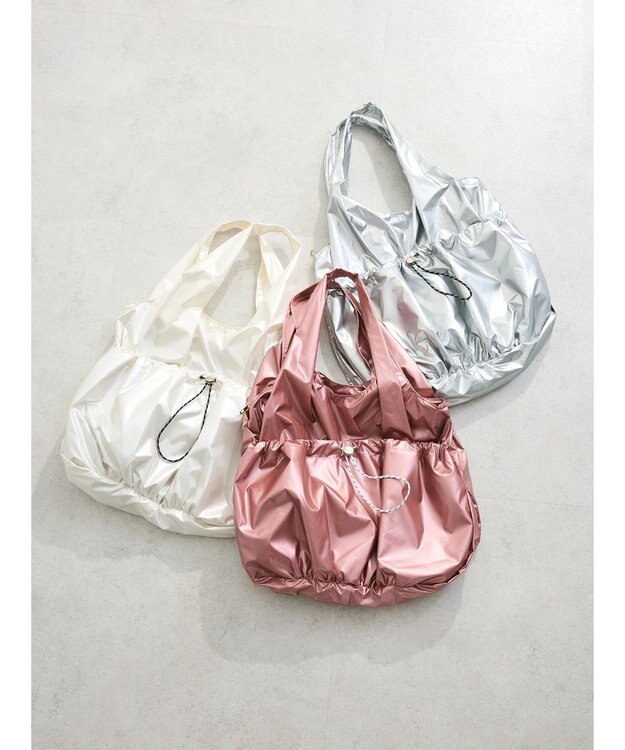 Green Parks ａｎｄｍｉｋｋａ　ドロストバルーンメタリックトート Pink