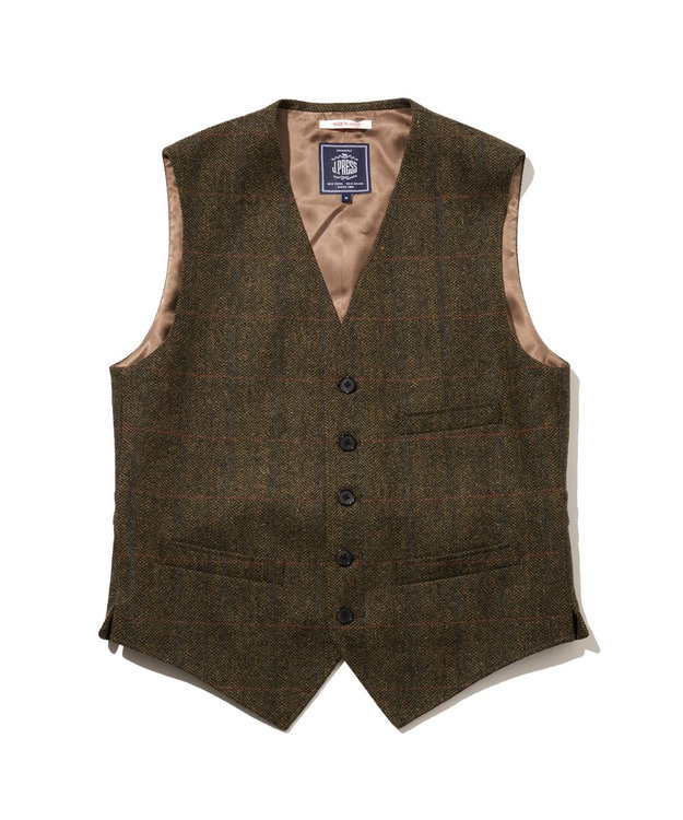 J.PRESS MEN 【J.PRESS ORIGINALS】Lambs Tweed Over Odd Vest / Japan Made カーキ系3