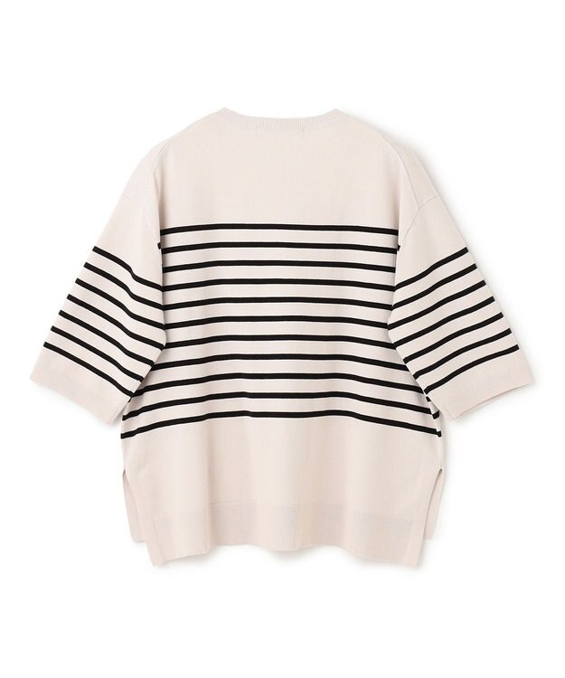 UNFILO L マイビューティニット ハーフスリーブ グレージュ×ブラック