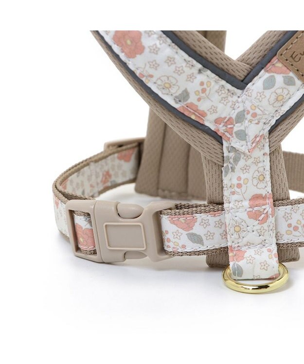 PET PARADISE  反射 花柄 アクティブハーネス 【３Ｓ】 小型犬 茶系