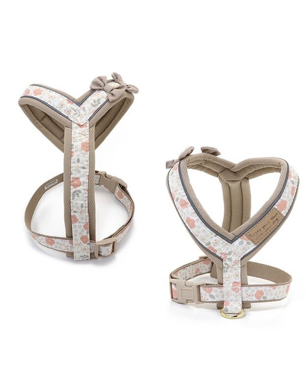 PET PARADISE  反射 花柄 アクティブハーネス 【３Ｓ】 小型犬 茶系