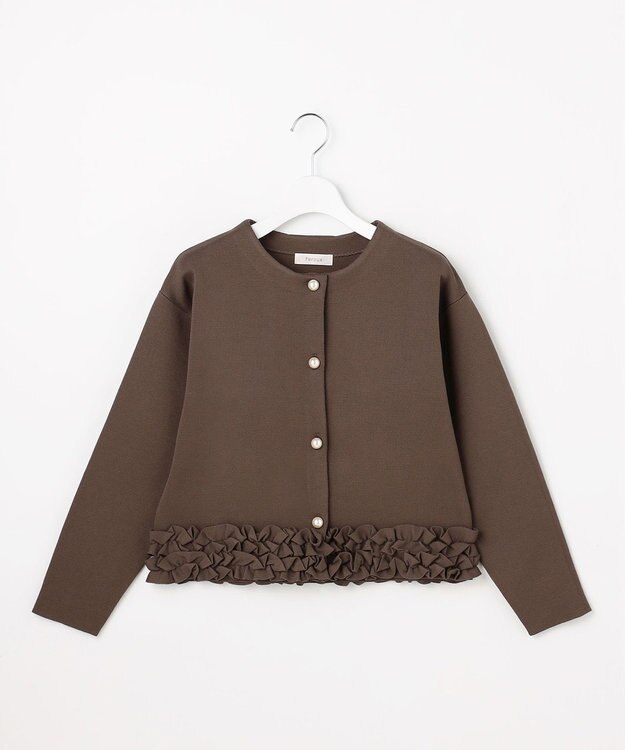 Feroux フリル ニット セットアップ ダークブラウン系