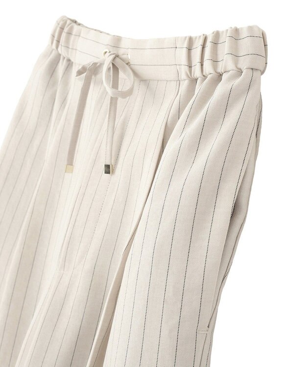 earth music&ecology 【セットアップ対応】リネンライクリラックスパンツ Stripe Ivory
