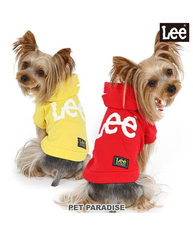 PET PARADISE 犬の服 犬 服 秋冬 Ｌｅｅ パーカー 【小型犬】 白 ロゴ レッド イエロー 赤