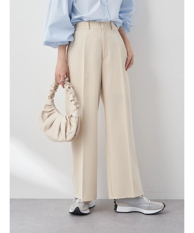 earth music&ecology Ｔ／Ｒストレートパンツ（Ｉｖｏｒｙ） Ivory