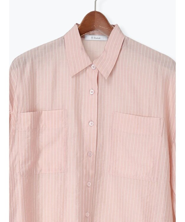 Te chichi シアーストライプシャツ ピンク