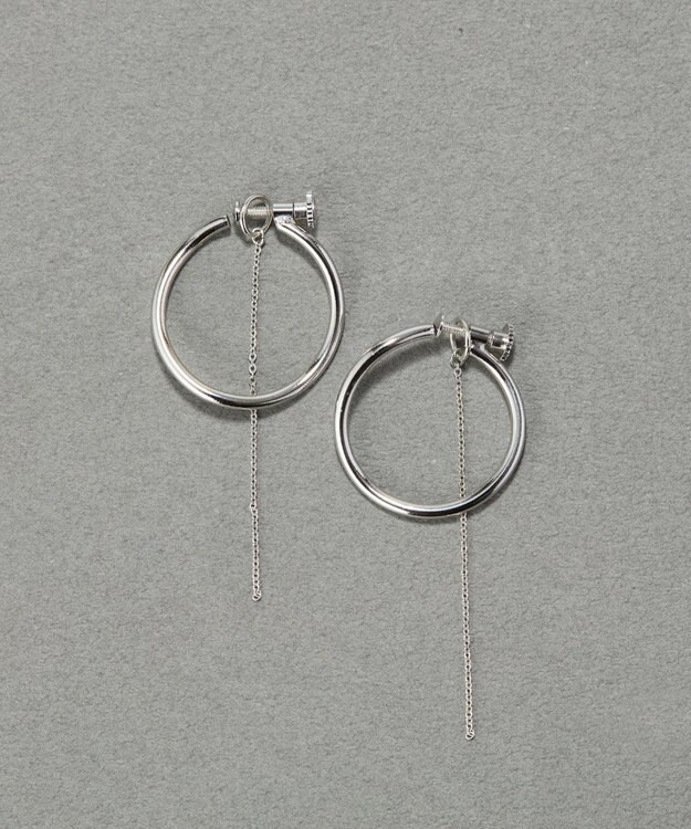 Phoebe 【金属アレルギー対応】2wayウェーブラインフープイヤリング　シルバー/ニッケルフリー シルバー