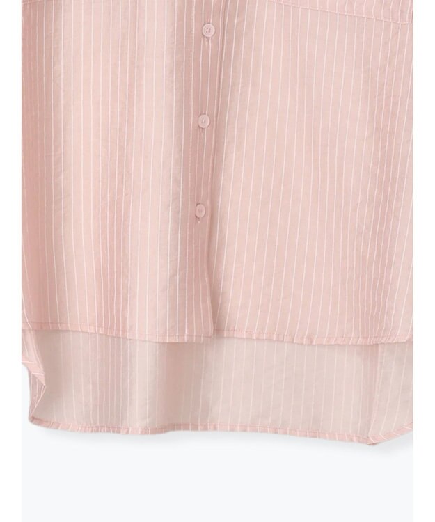 Te chichi シアーストライプシャツ ピンク