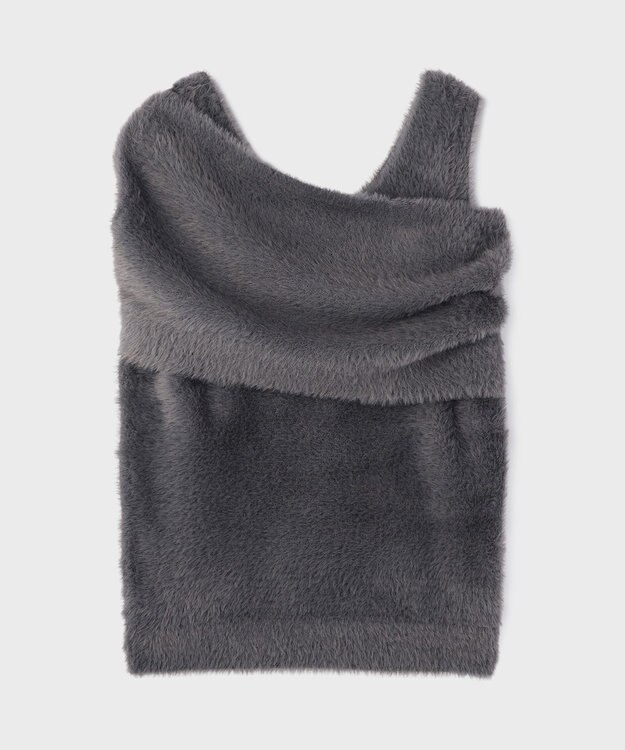 GRACE CONTINENTAL オフタートルニットトップ グレー